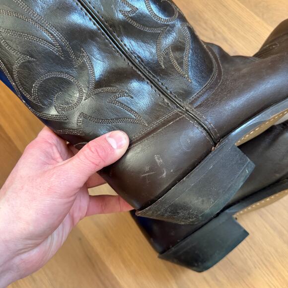 Men\'s Vintage 90\'s Laredo Dark Brown Leather Western Cowboy Boots Sz 9.5 USA main image 6